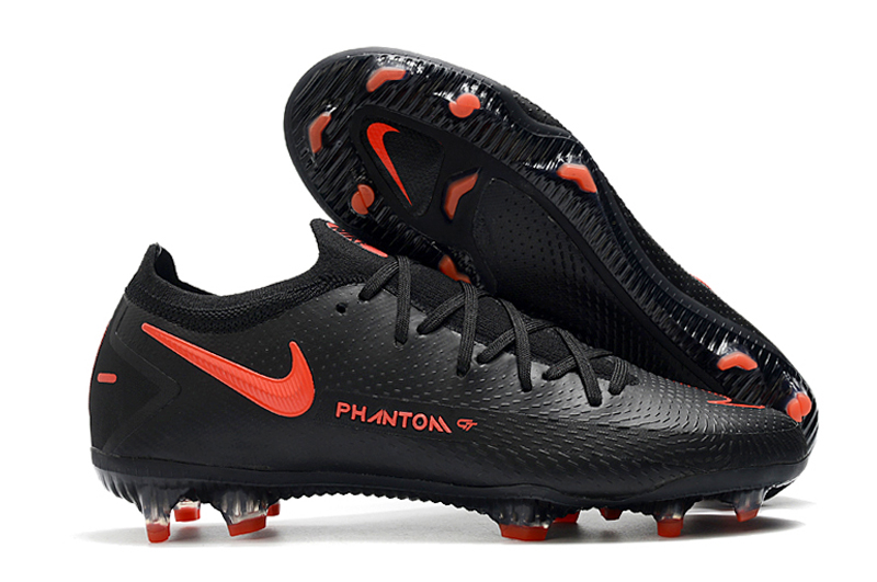 Nike Phantom GT black and red waterproof fully knitted FG football boots