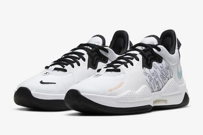 2021Men's Nike PG 5 PE White/Black Basketball Shoes Online Socket
