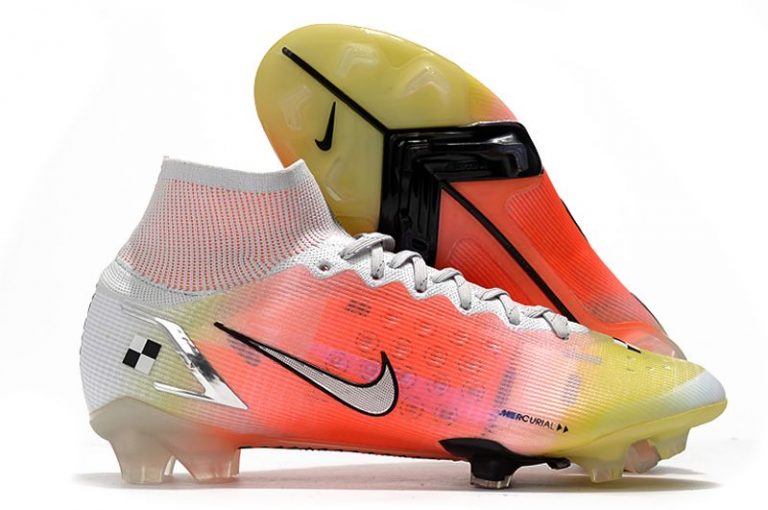 Nike Superfly 8 Elite MDS FG white yellow pink football shoes