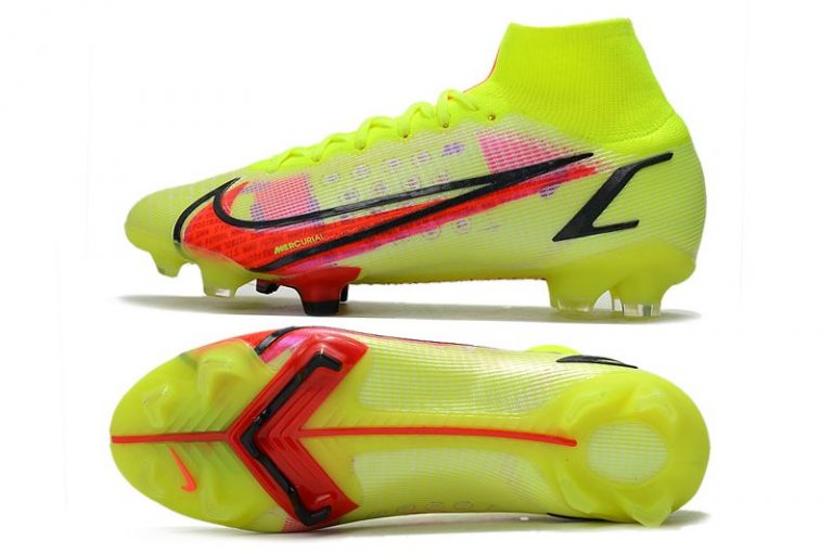 The new Nike Superfly 8 Elite FG yellow and red football boots